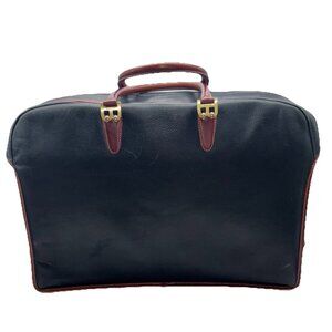 Bally Pebbled Leather B Logo Briefcase Gold Brass Hardware Office Travel VTG